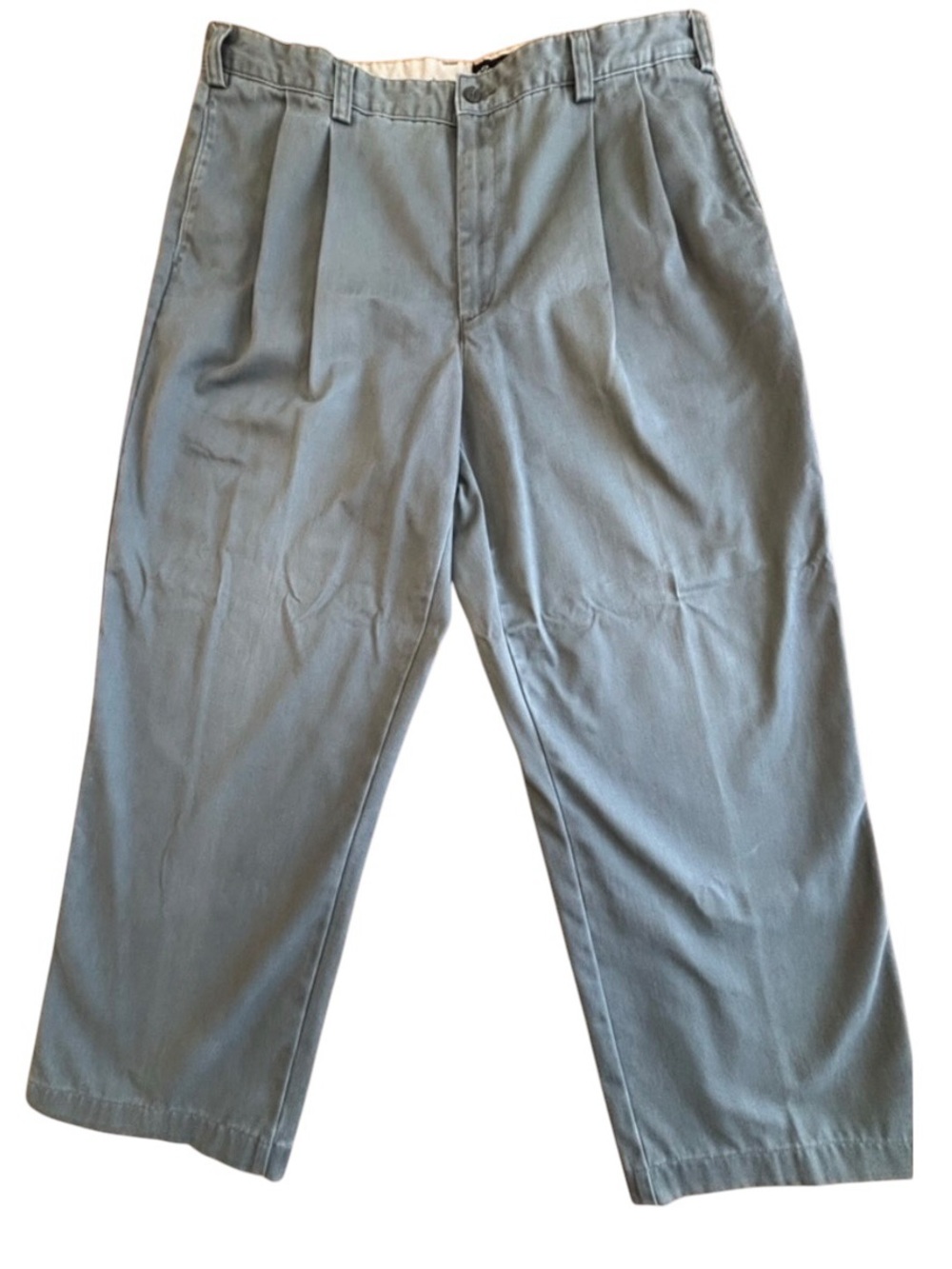 Eddie Bauer Men's Relaxed-Fit 100% Cotton Gray-Green Chinos, 40